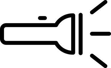 Flashlight light beam icon vector graphic illustration