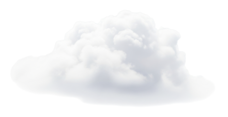 White foam cloud transparent background cutout png