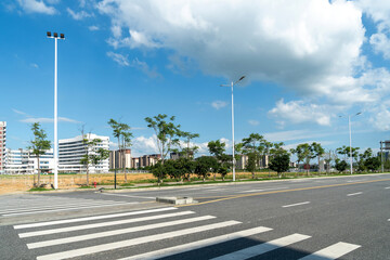 Zebra crossing on outdoor road