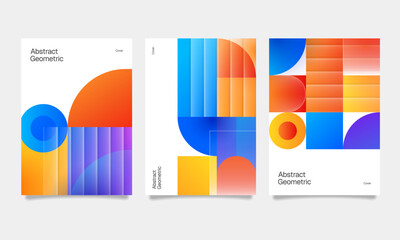 Abstract Geometric Glassmorphism Posters: Vibrant Gradients and Layered Design
