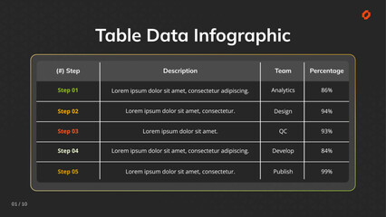 table data infographic