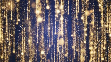Abstract golden lights falling on blue background ideal for festive seasons and special events decoration