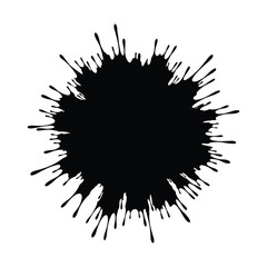 Dynamic black ink splash graphic element for modern designs and creative projects