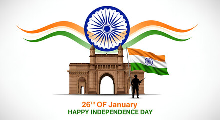 India Happy Independence Day greeting card social media post design