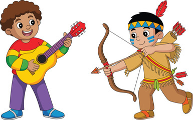 Cartoon characters group illustration, diverse young men and women, casual fashion outfit design, colorful clothing vector drawing, trendy modern style art