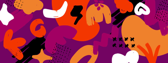 abstract dynamic background with hand-drawn pattern