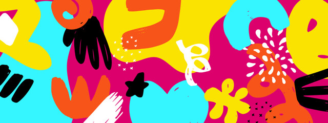 abstract dynamic background with hand-drawn pattern