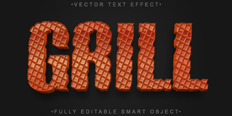  Grill Barbecue Flame Vector Fully Editable Smart Object Text Effect