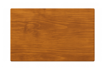 Wooden sign board with natural wood grain texture and rounded corners on a transparent background