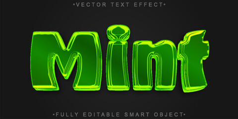  Mint Herb Leaf Vector Fully Editable Smart Object Text Effect