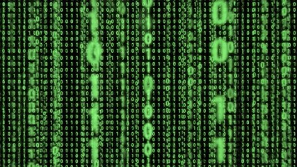 Binary code digital data green numbers computer screen programming technology data stream matrix encryption software network system abstract background cyber security information flow code pattern - Powered by Adobe