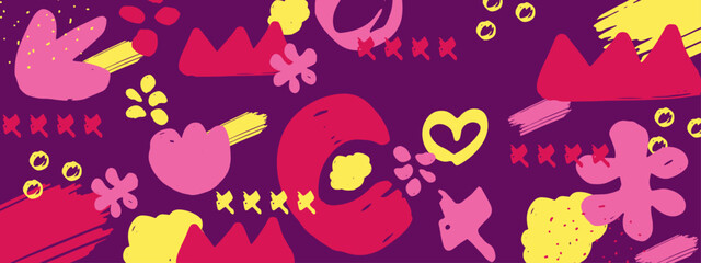 colorful playful background with abstract organic shapes