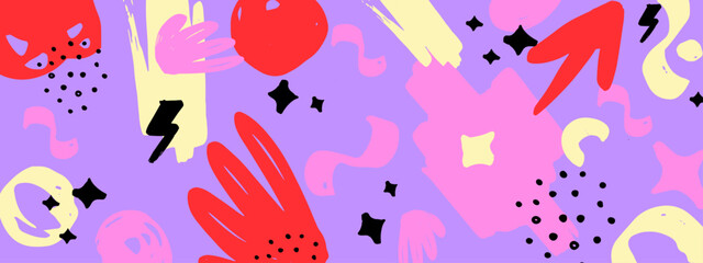 colorful playful background with abstract organic shapes