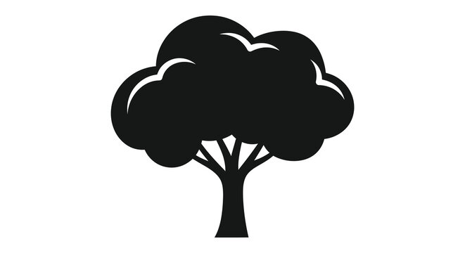 A striking black tree form against a white background a simple yet elegant silhouette