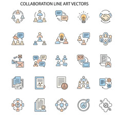 Collaboration Concept Illustration – Teamwork, Partnership and Collective Ideas