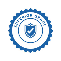 Superior grade quality assurance checkmark seal icon Vector