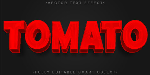  Tomato Fresh Vegetable Vector Fully Editable Smart Object Text Effect