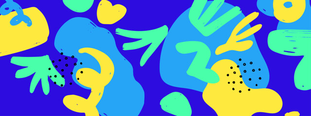 Vibrant Abstract Colorful Shapes With Hands, Sparkles, And Playful Dots For Creative Background