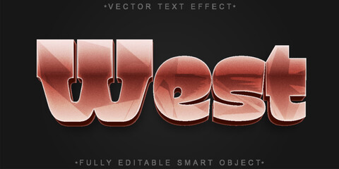 West Cowboy Wild Vector Fully Editable Smart Object Text Effect