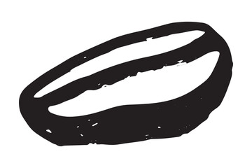 Hand drawn fresh roasted coffee bean Arabica robusta seed doodle Single element for print, web, design, decor