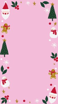 Animated Paper Cutout Christmas Frame Loop