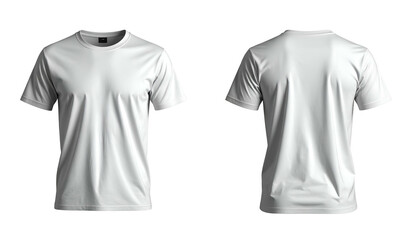 Fototapeta premium Front and back views of a plain white, crew neck t-shirt (2)