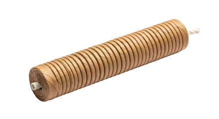 Brown paper ribbon roll isolated PNG with Transparent Background