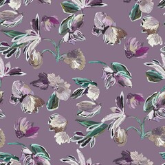 seamless floral pattern purple background Design Abstract art watercolor flower creative allover design new concept textile design digital creators art design repeat pattern fabric print 