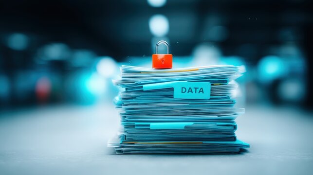 Data security measures protecting confidential information in modern workspaces digital environment informative image high-tech viewpoint