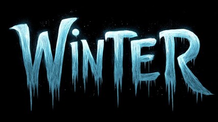 Glowing Icy Blue Neon Chalk Winter Text Effect