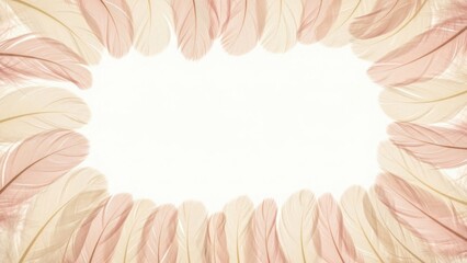 Obraz premium Elegant soft pink feather border with glowing light center for delicate design use