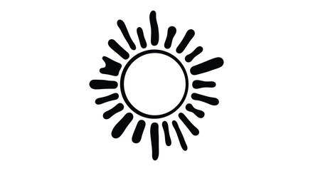 A striking circular design featuring a radiant sun with spiky rays minimalist silhouette