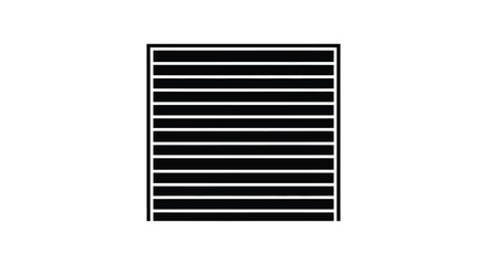 A striking visual of horizontal black lines against a white background a bold silhouette