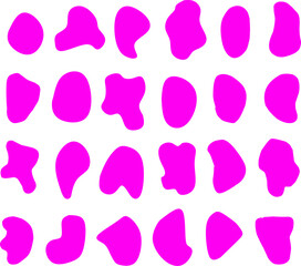 Vibrant abstract pattern featuring irregular Pink shapes on a clean white background, creating a playful, modern, and artistic design perfect for branding and decor.