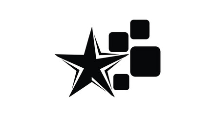 A striking star design paired with geometric shapes creating a modern visual composition silhouette