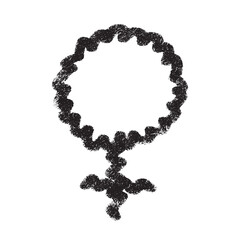 Hand drawn female gender identity icon Symbol used to represent sex and gender