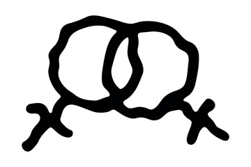 Hand drawn lesbian identity sign Symbol used to represent sex and gender
