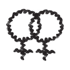 Hand drawn lesbian identity sign Symbol used to represent sex and gender