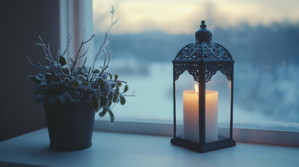 arabic lamp in the window