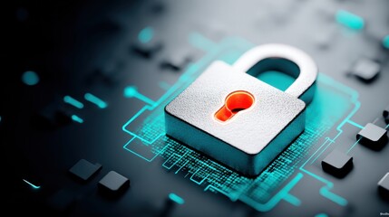 Cybersecurity lockdown techniques digital realm graphic design tech environment close-up view data protection concept