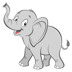 Cute Baby Elephant vector 