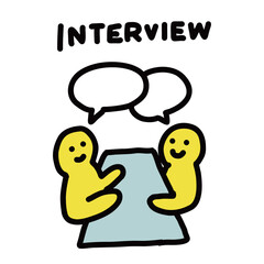 1on1　面談　面接｜シンプルな手描きのイラストアイコン