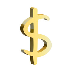 3d dollar currency symbol. Single element for design