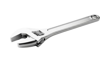 Metal adjustable wrench isolated PNG with Transparent Background