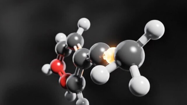 Abstract molecular structure rendered against a dark backdrop in vibrant colors illustrating science