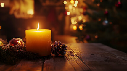 christmas still life with candle