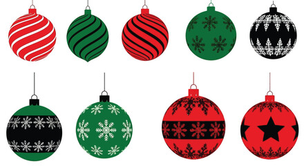 A collection of colorful christmas ornaments hanging a festive holiday decoration