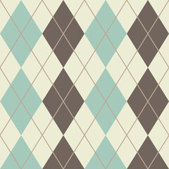 アーガイルチェック　モスグリーン&times;ブラウン縦　背景色アイボリー　Web　Adobe Illustrator ArtworkWeb