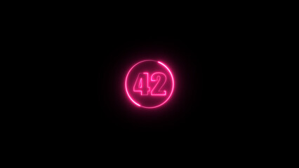 Glowing neon text 42 number illustration. Neon business number icon. and creating a stunning illustration.