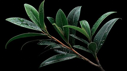 Nature-tech blog header: ultra-sharp leaf veins highlighted by cool light on ink-black backdrop, perfect for health drink or vitamin advert